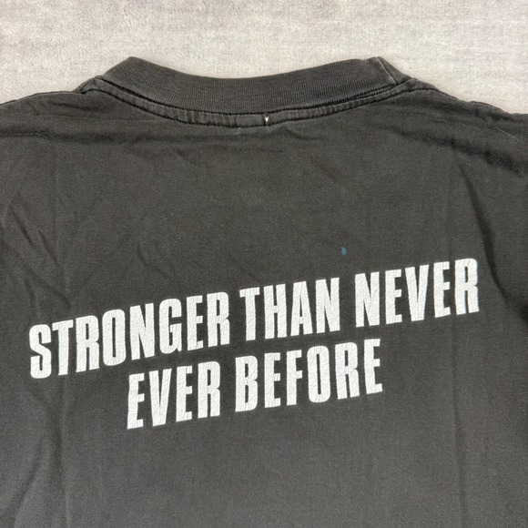 KMFDM Shirt Mens XL Black Vintage 1996 A Drug Against War Band Rock Double Sided - Picture 10 of 15